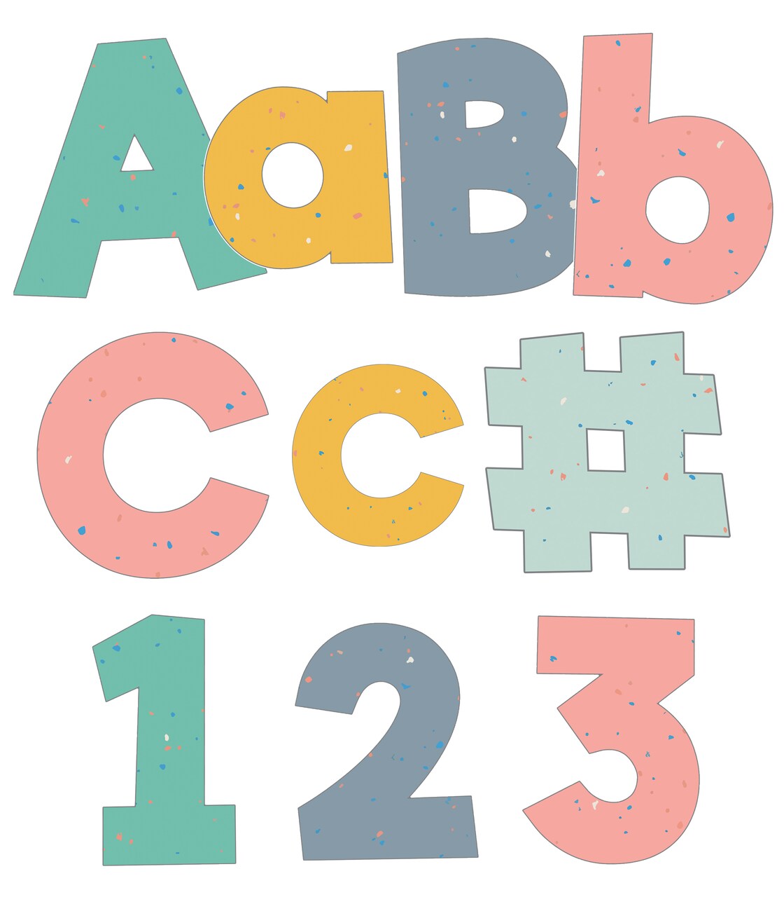 Carson Dellosa 219-Piece We Belong Cutout Letters, 4" Pastel Upper and Lowercase Alphabet, Numbers, Punctuation, and Symbols for Bulletin Board, Posterboard, Party, and Classroom Decor